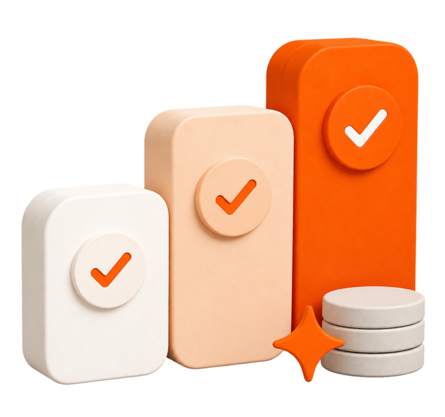 Three package tiers, each checked off